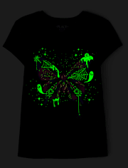 Girls Glow Butterfly Graphic Tee