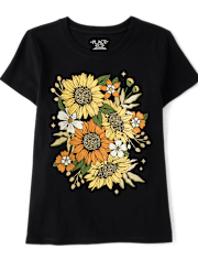 Girls Sunflowers Graphic Tee