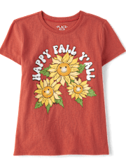 T-shirt graphique « Joyeux automne » pour filles