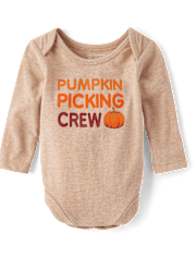 Baby Matching Family Pumpkin Picking Crew Graphic Bodysuit
