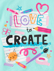 Toddler Girls Love to Create Graphic Tee