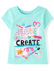 Toddler Girls Love to Create Graphic Tee