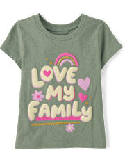 Baby And Toddler Girls Love My Family Graphic Tee