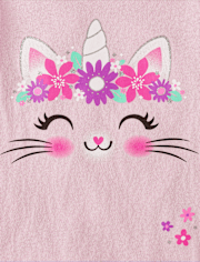Baby And Toddler Girls Unicorn Cat Graphic Tee