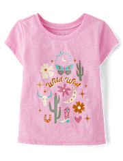 Baby And Toddler Girls Wild West Graphic Tee