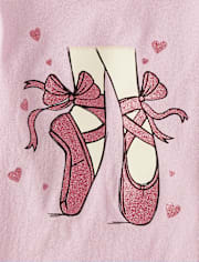 Baby And Toddler Girls Ballerina Pointe Shoes Graphic Tee