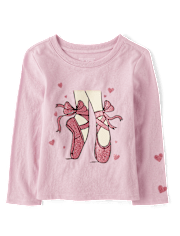 Baby And Toddler Girls Ballerina Pointe Shoes Graphic Tee