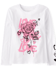 Girls Love Graffiti Rose Graphic Tee