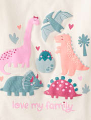 Lot de 3 t-shirts à imprimé dinosaure pour bébés et petites filles