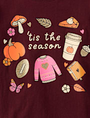 T-shirt graphique « C'est la saison » pour filles