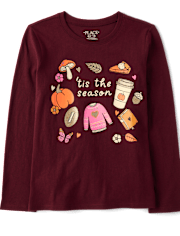 T-shirt graphique « C'est la saison » pour filles