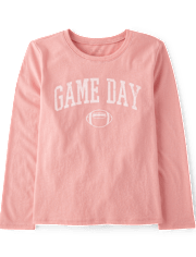 Girls Football Game Day Graphic Tee