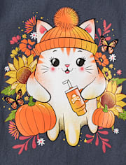 Girls Ghost Cat Graphic Tee