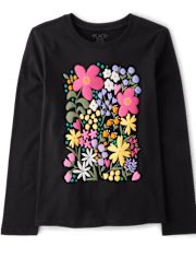 Girls Flowers Graphic Tee
