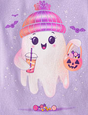 Baby And Toddler Girls Beanie Ghost Graphic Tee