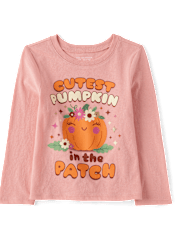 Baby And Toddler Girls Cutest Pumpkin Patch Graphic Tee