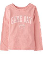 Baby And Toddler Girls Football Game Day Graphic Tee