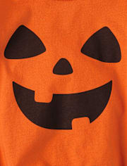 Baby Pumpkin Face Graphic Bubble Bodysuit