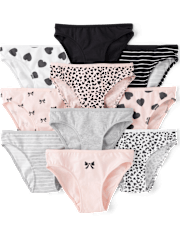 Girls Leopard Bikini Underwear 10-Pack