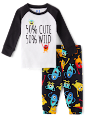 Toddler Boys Monster Snug Fit Cotton Pajamas