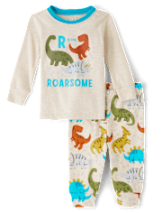 Baby And Toddler Boys Dino Snug Fit Cotton Pajamas