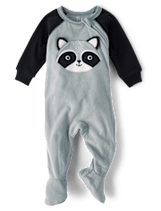 Baby And Toddler Raccoon Microfleece Footed One Piece Pajamas