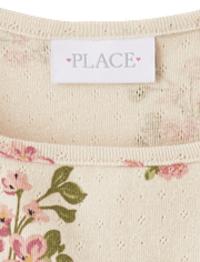 T-shirt bébé en pointelle floral pour fille