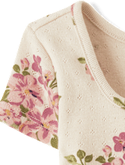 T-shirt bébé en pointelle floral pour fille