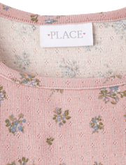 Girls Floral Pointelle Baby Tee