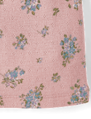 Girls Floral Pointelle Baby Tee