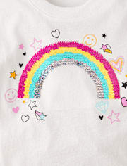 Girls Flip Sequin Rainbow Oversized Top
