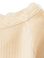 Girls Ribbed Off Shoulder Top