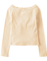 Girls Ribbed Off Shoulder Top