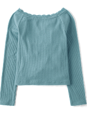 Girls Ribbed Off Shoulder Top