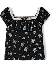 Haut babydoll fleuri pour fille