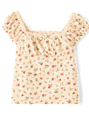 Girls Floral Babydoll Top
