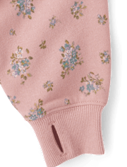 Girls Print Fleece Zip Up Hoodie