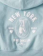 Sweat à capuche en polaire premium graphique pour fille