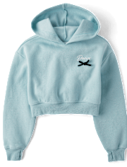 Sweat à capuche en polaire premium graphique pour fille