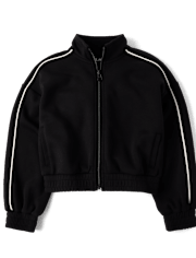 Girls Scuba Cropped Zip Up Jacket