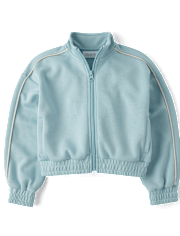 Girls Scuba Cropped Zip Up Jacket