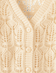 Girls Pointelle Cardigan