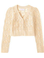 Girls Pointelle Cardigan