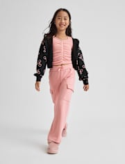 Pantalon cargo large en polaire de qualité supérieure pour fille