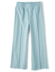Girls Pintuck Scuba Wide Leg Lounge Pants
