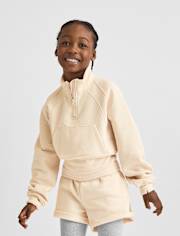 Girls Premium Fleece Quarter Zip Pullover