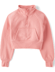 Girls Premium Fleece Quarter Zip Pullover