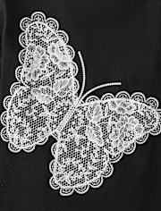 Girls Lace Butterfly Graphic Tee