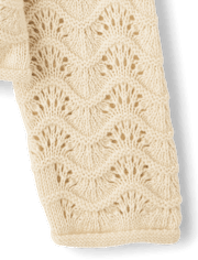 Girls Scalloped Pointelle Sweater