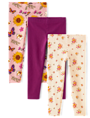 Toddler Girls Floral Leggings 3-Pack